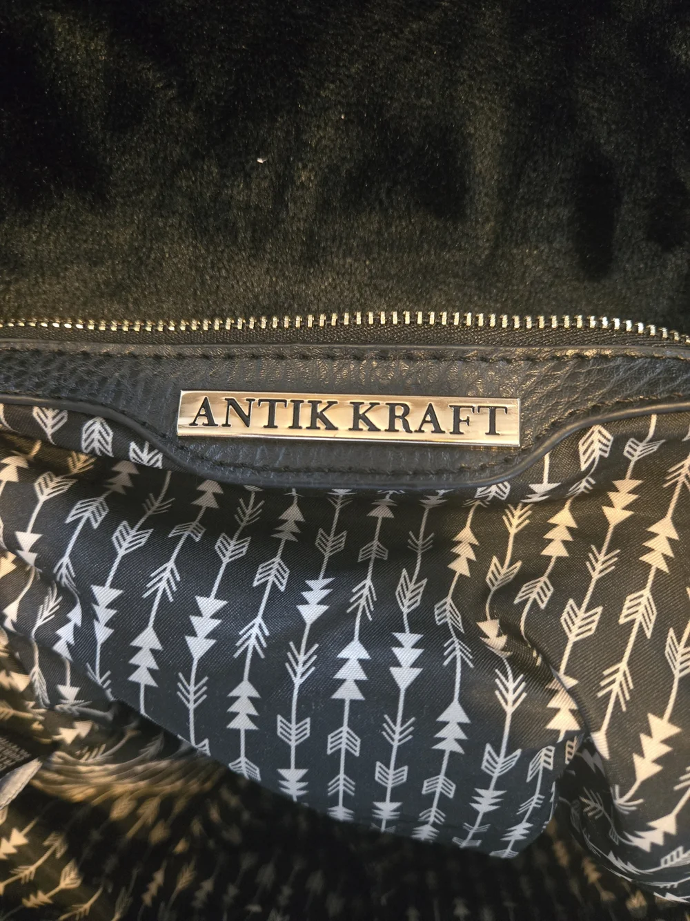 Antik Kraft Black Fringe Hobo Shoulder Bag Boho Western Vegan Leather Large